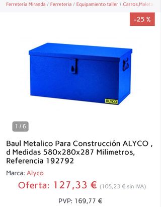 Arcón de obra azul