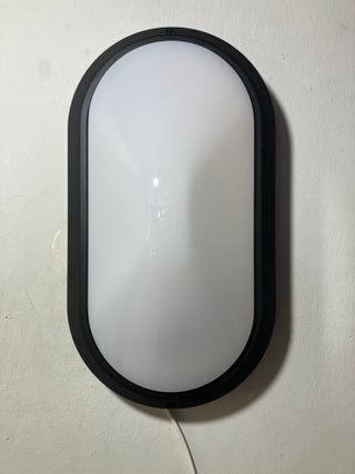 Lampada parete plastica nero IP65