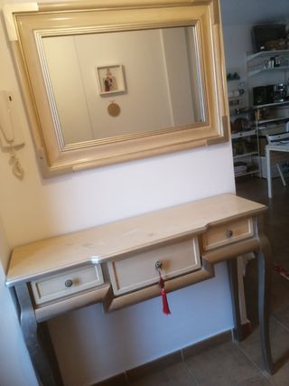 Conjunto recibidor y espejo a restaurar