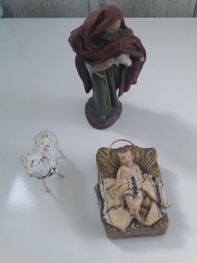 Figuras Nacimiento Jesús, María y Oveja