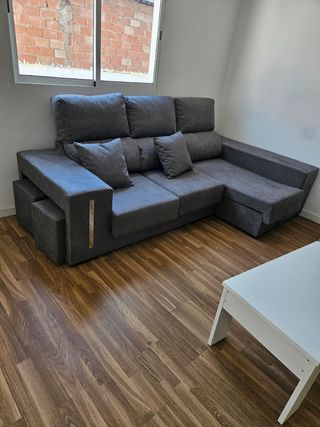 Sofá modular gris de tela