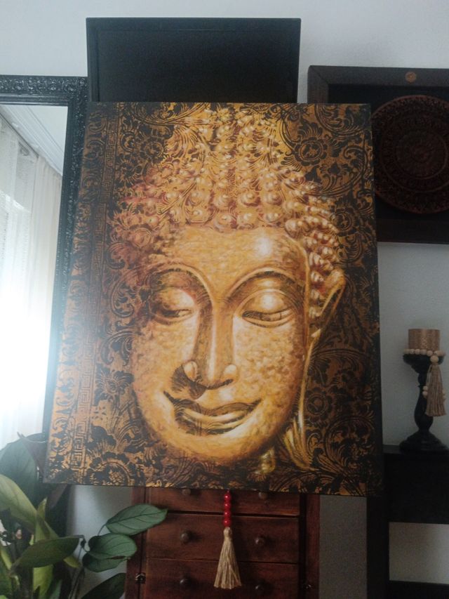 Stampa Quadro Buddha dorata e marrone