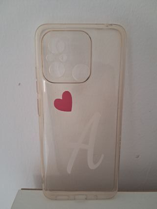 Funda móvil transparente con corazón y H