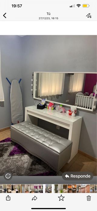 Tocador con espejo y luces