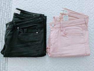 Pack 2 Pantalones Mango Encerados Verde y Rosa Tal