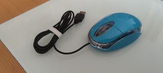 Ratón óptico USB azul
