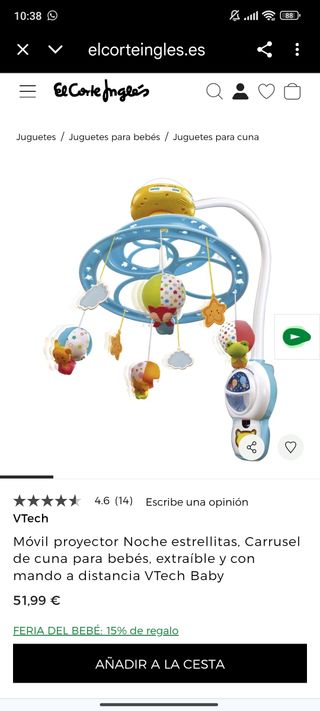 Móvil proyector para cuna