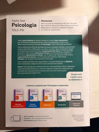 Alpha test psicologia ultima edizione