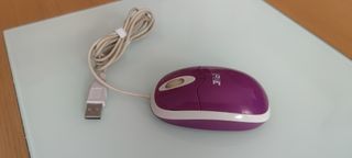 Ratón óptico USB morado
