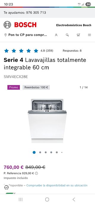 Lavavajillas Bosch Panelable