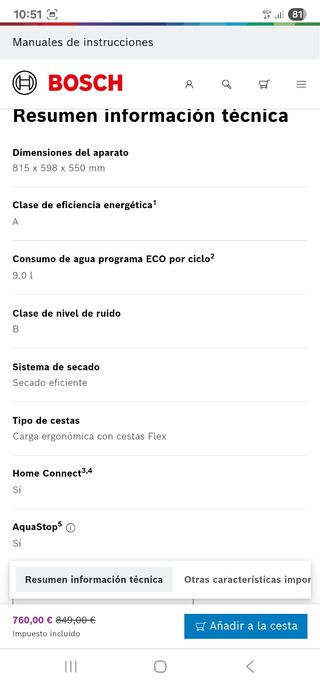 Lavavajillas Bosch Panelable
