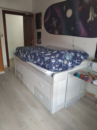 Cama nido:2 camas con 3 cajones y 2 somier