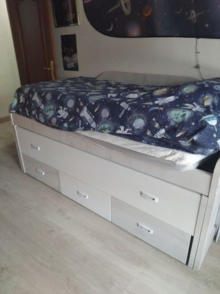Cama nido:2 camas con 3 cajones y 2 somier