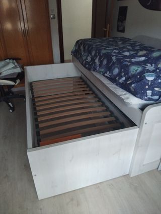 Cama nido:2 camas con 3 cajones y 2 somier