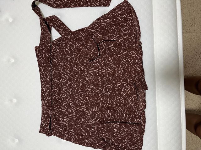 Falda Pantalón Stradivarius Marrón Lunares