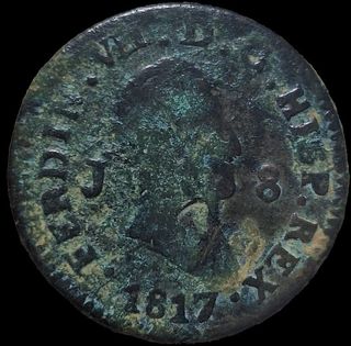 8 Maravedís Fernando VII 1817 Jubia