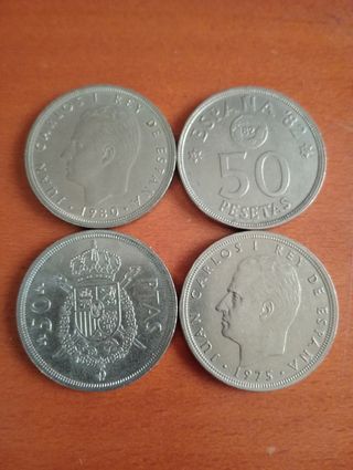 4 Monedas Rey Juan Carlos I 50 Pesetas