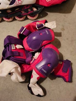 Patines Oxelo Talla 32-34 + Protecciones y Bolsa