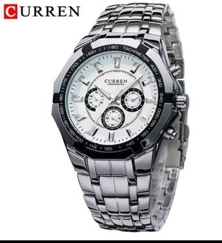 Reloj CURREN Hombre Plata y Blanco