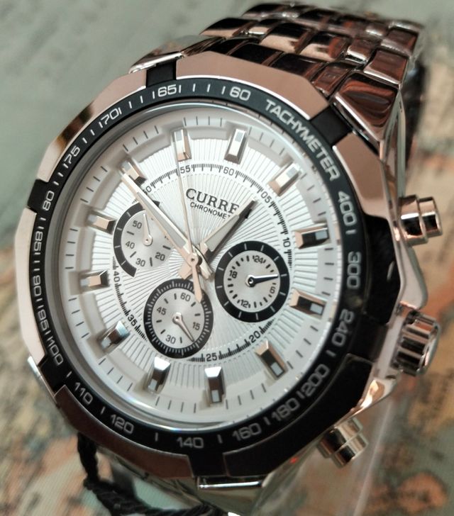 Reloj CURREN Hombre Plata y Blanco