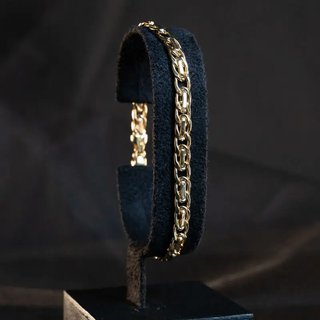 Pulsera eslabones cruzados 18K