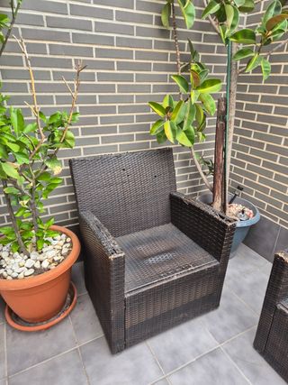 Conjunto Muebles Jardín Ratán Marrón