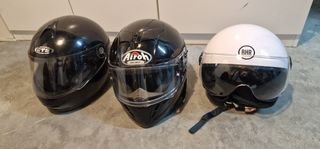Pack 3 cascos moto adulto y niño