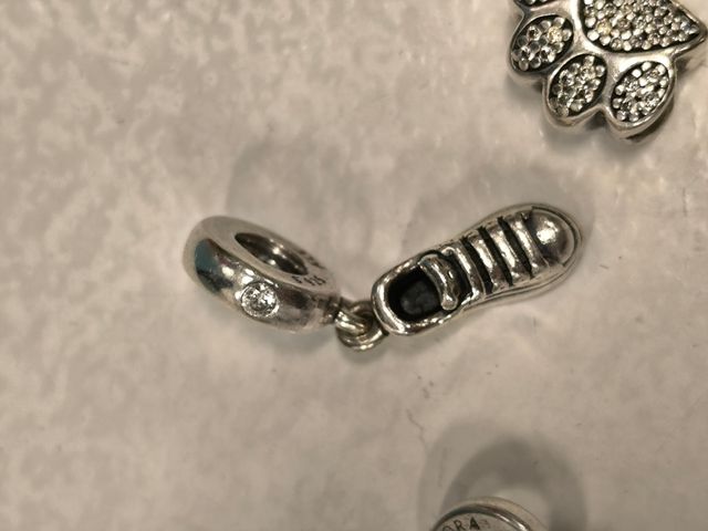 Pandora Charms Zapatilla y Huella Plata