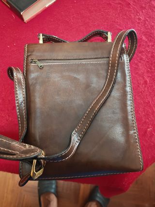 Borsello uomo in cuoio marrone