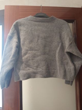 Chaqueta Zara Gris Botones Dorados