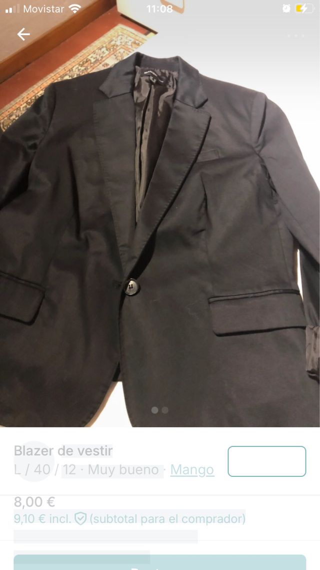 Blazer negro Mango Talla L/40/12