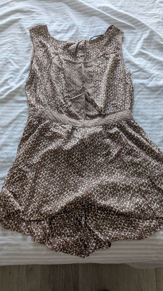Mono corto estampado marrón y blanco
