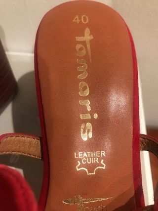 Sandalias TAMARIS Piel Roja Talla 40
