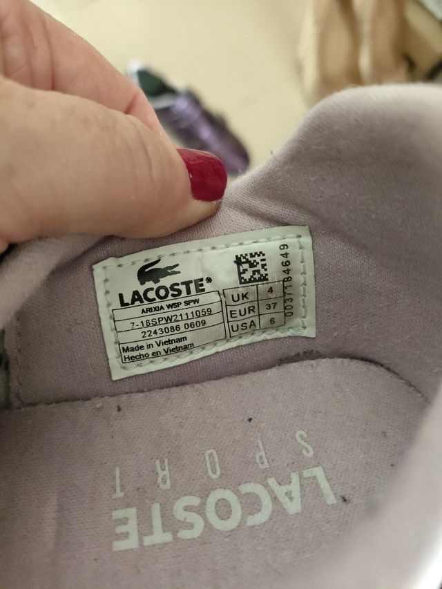 Zapatillas Lacoste Moradas Talla 37