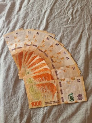 10 Billetes Argentinos $1000