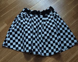 Falda cuadros blanco y negro talla S