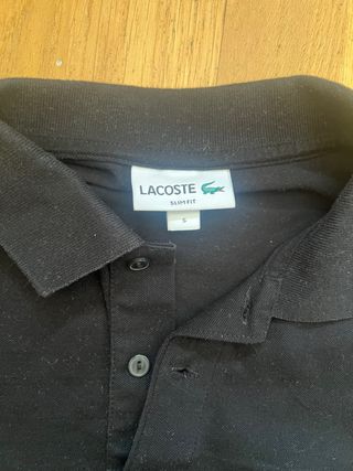 Polo Lacoste Negro Talla S