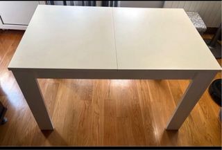 Mesa comedor extensible blanca