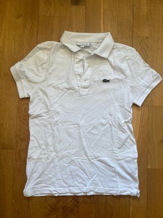 Polo Lacoste Blanco Talla S