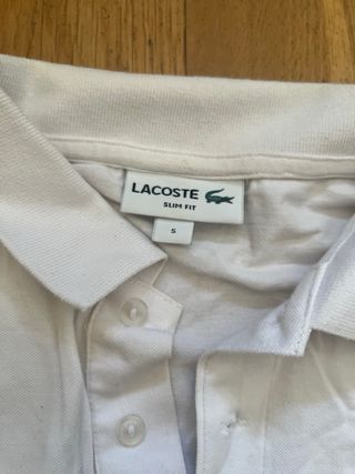 Polo Lacoste Blanco Talla S