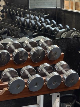 Mancuernas 10-22kg + Mancuernero salter