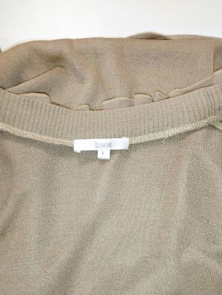Cardigan lungo elegante golf maglia donna beige L