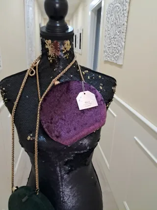 Bolsos de hombro cuero azul, morado, verde