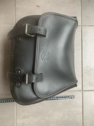 Borsa laterale in pelle per moto custom Wild Hog