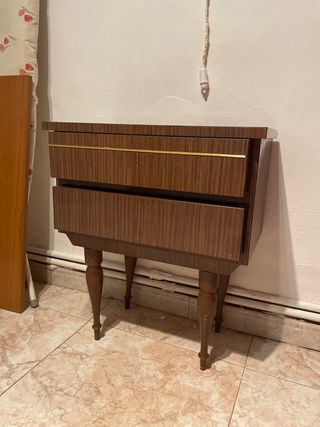 Mesita de noche vintage madera