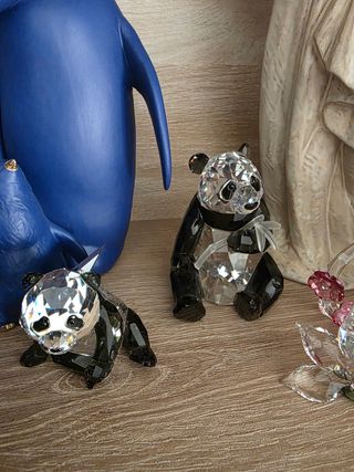 Coppia Panda Swarovski Cristallo