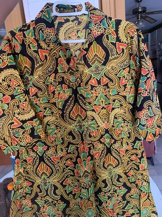 Camisa larga batik Indonesia mujer Sahara