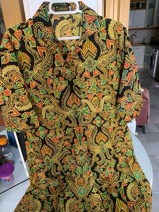 Camisa larga batik Indonesia mujer Sahara