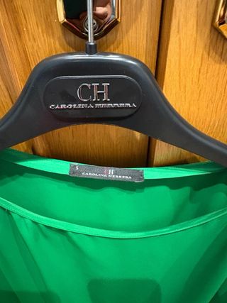 Vestido Carolina Herrera verde con flecos