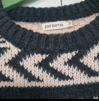 Jersey Paz Torras Beige y Negro